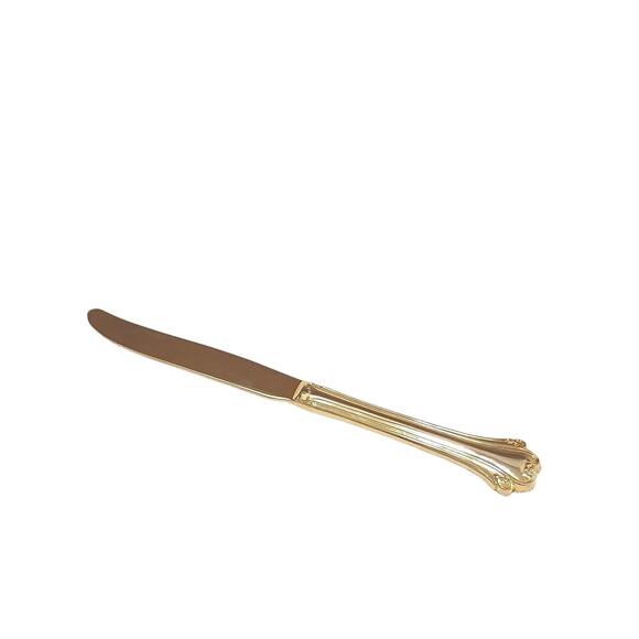 F.B. Rogers Gold Knife Chippendale Gold Electroplate HOLIDAY WEDDING PARTY VNTG - Picture 6 of 11